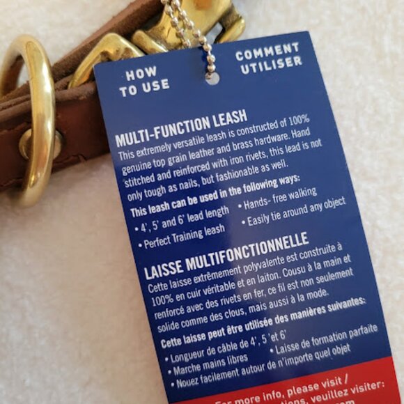 Multi Function Dog Leash 100% Leather (NEW with tags) - Picture 4 of 11